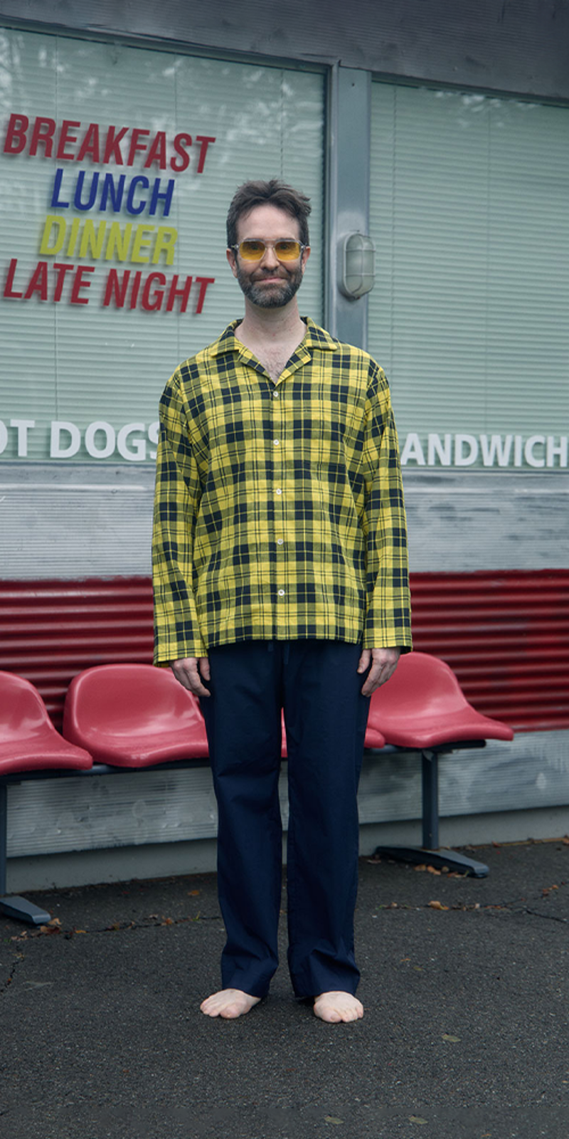Pajama Set - Yellow Check/Navy