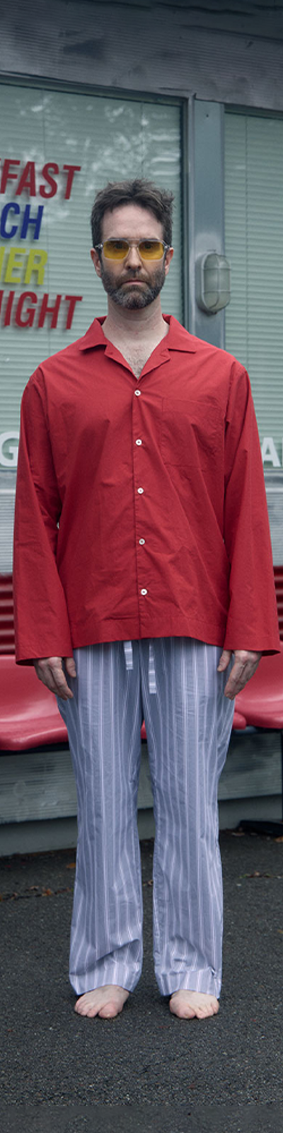 Pajama Set - Red/Stripe Gray