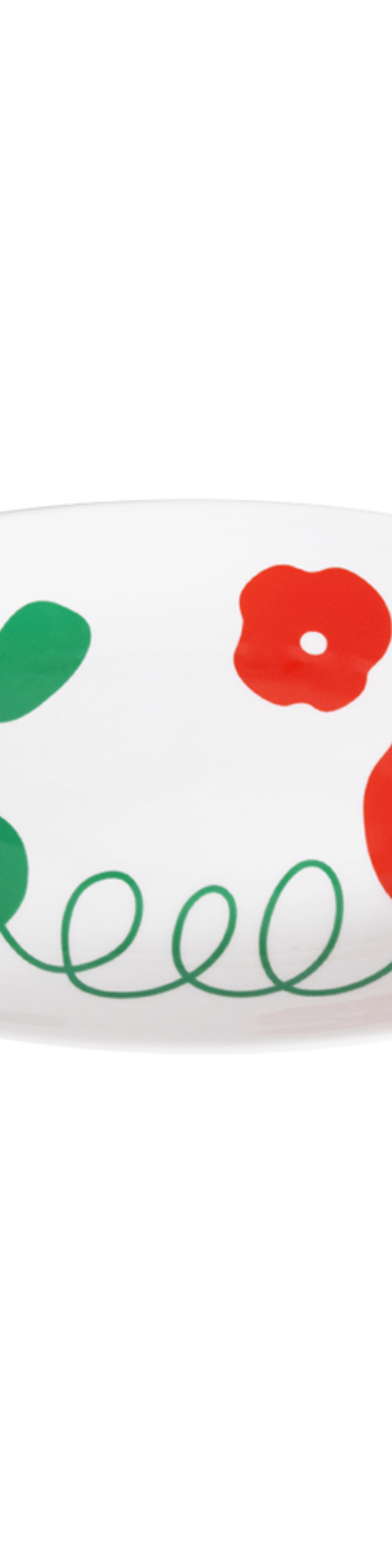 Flower Oval Plate - Red