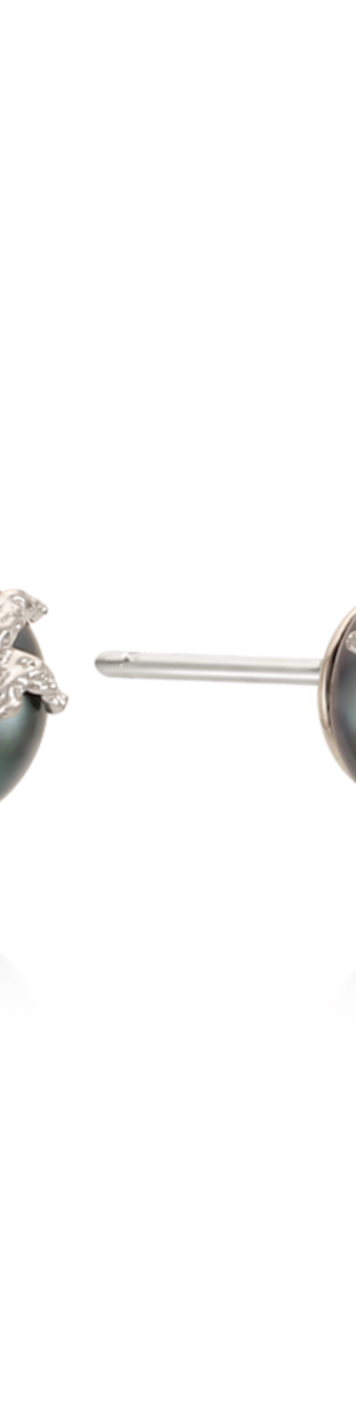 Twig Hugged Pearl Stud - Black