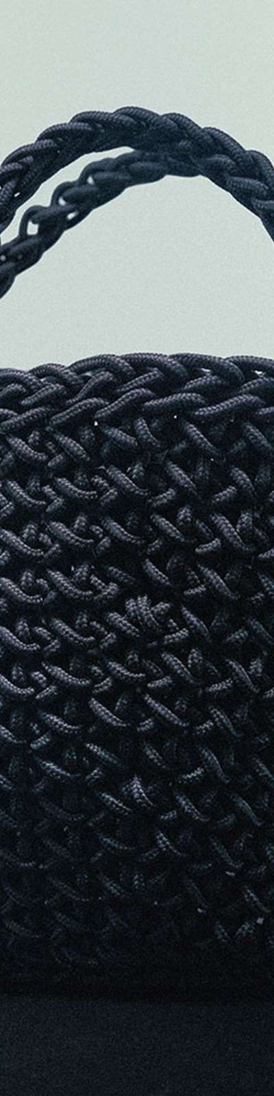 BLACK GEM BASKET TOTE BAG - S