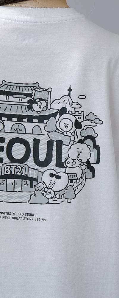 BT21 ソウル エディション 半袖 Tシャツ VER.2 (ホワイト)