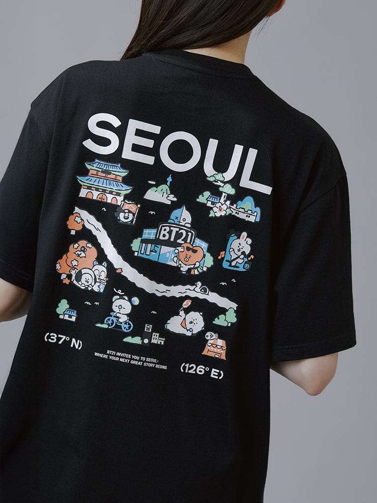 BT21 Seoul Edition Short-Sleeve T-Shirt VER.1 (Black)
