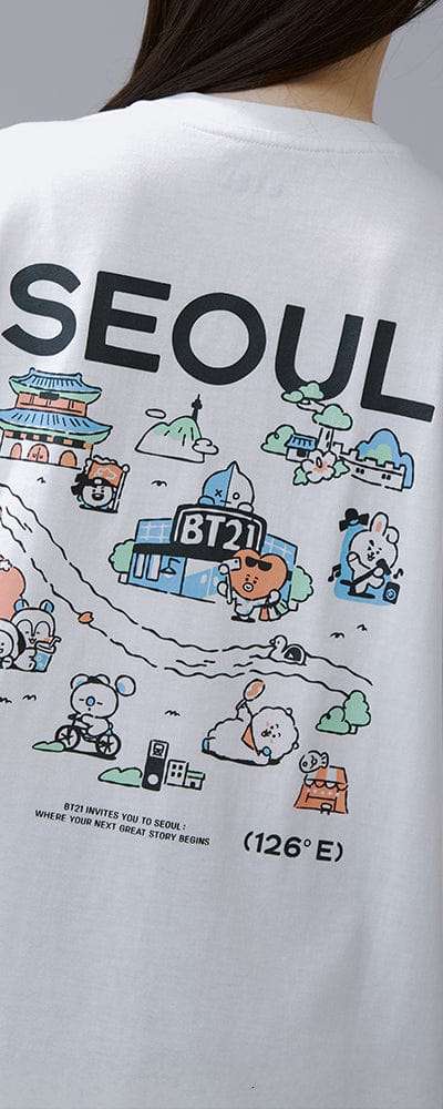 BT21 ソウル エディション 半袖Tシャツ VER.1 (ホワイト)
