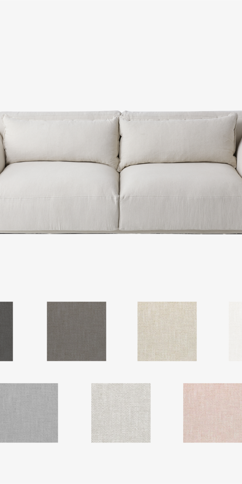 [64th Batch, Scheduled Arrival End of October 2026] Block Sofa 3-Seater Replacement Cover (9 COLORS)