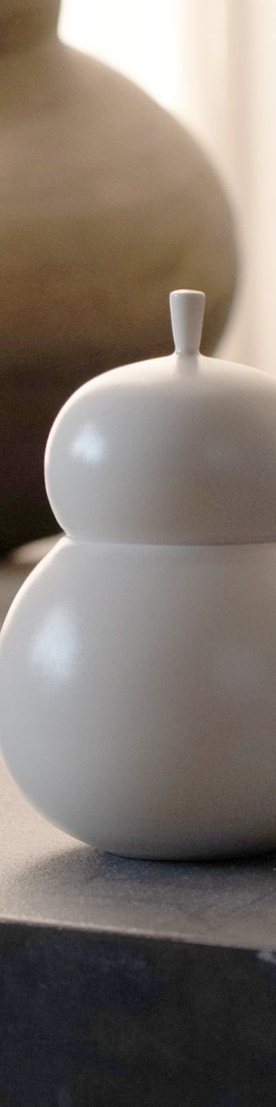 White Porcelain Salt Container