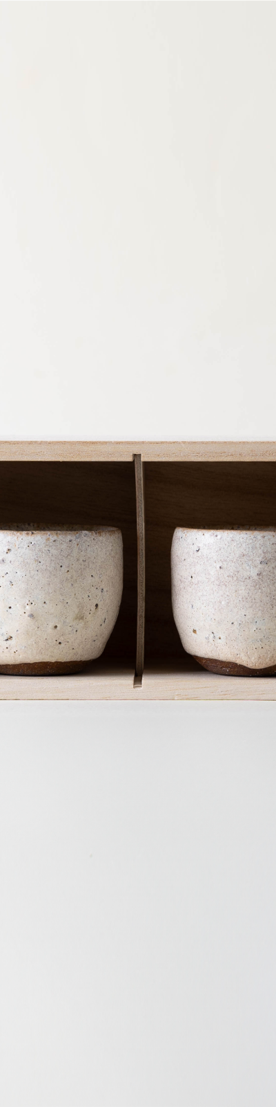 Paulownia Wood Small Cup Slide Box - 2 Cups