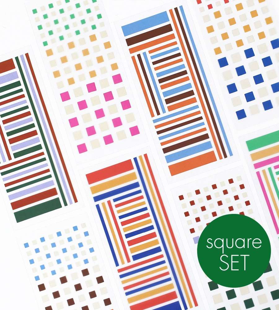 Pigment Clear Sticker - Square 8-Type Set