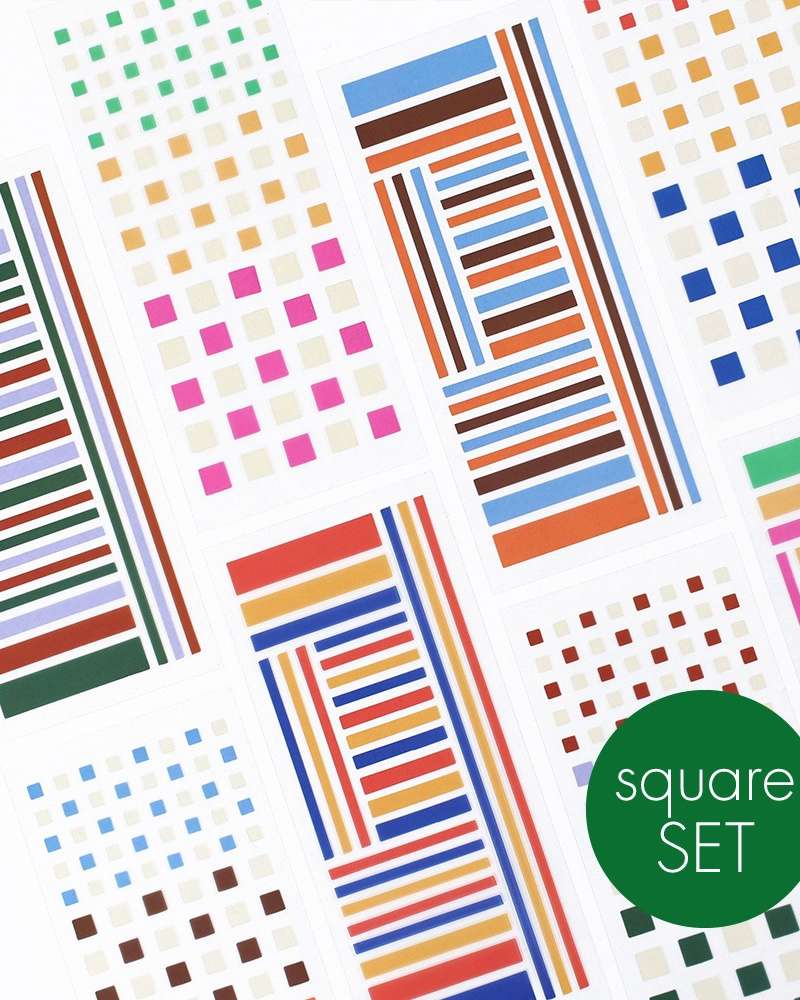 Pigment Clear Sticker - Square 8-Type Set