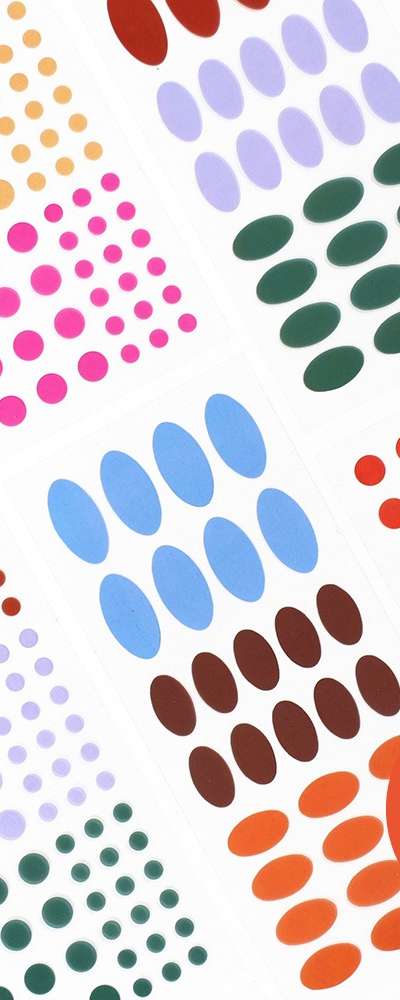 Pigment Transparent Sticker - Circle 12 Variety Set