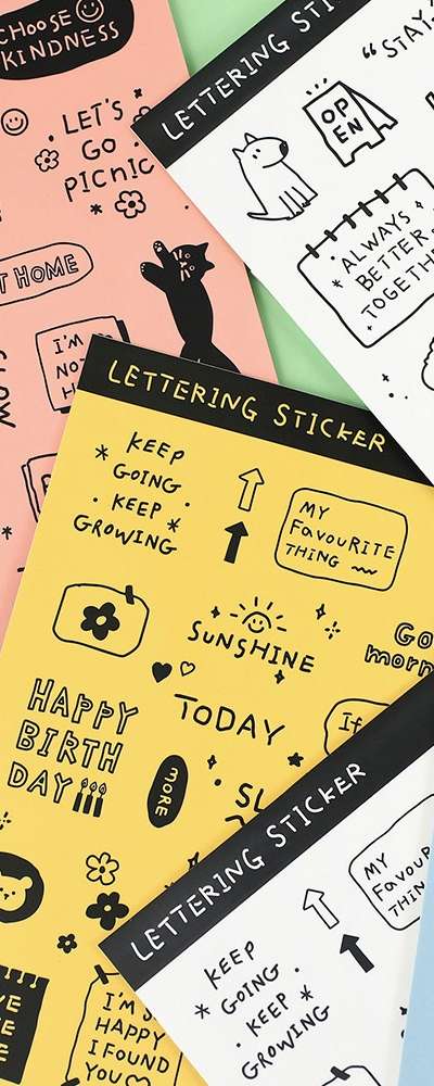 Lettering Sticker 6-Type Set