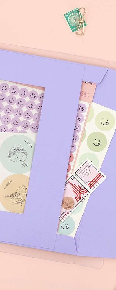 6-Ring Window Envelope A5 (Pink, Lavender)