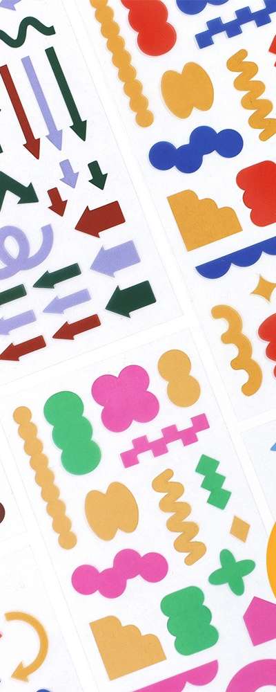 Pigment Transparent Sticker - Shape 8-Piece Set