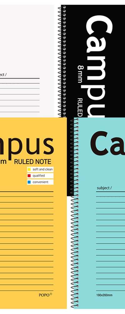 Popofancy 1000 Campus Note 3 Lined Notebook Set of 10