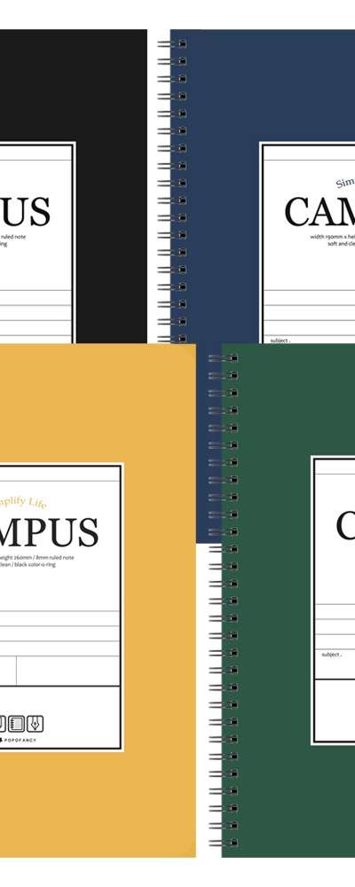 Popofancy 3000 Campus Hardcover Notebook Mixed 4-Book Set