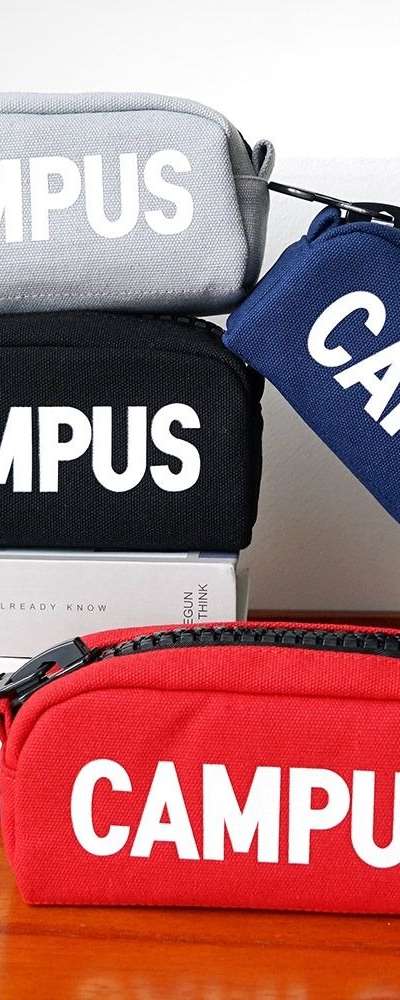 Campus Large Zipper Pencil Case Quilted Pouch
