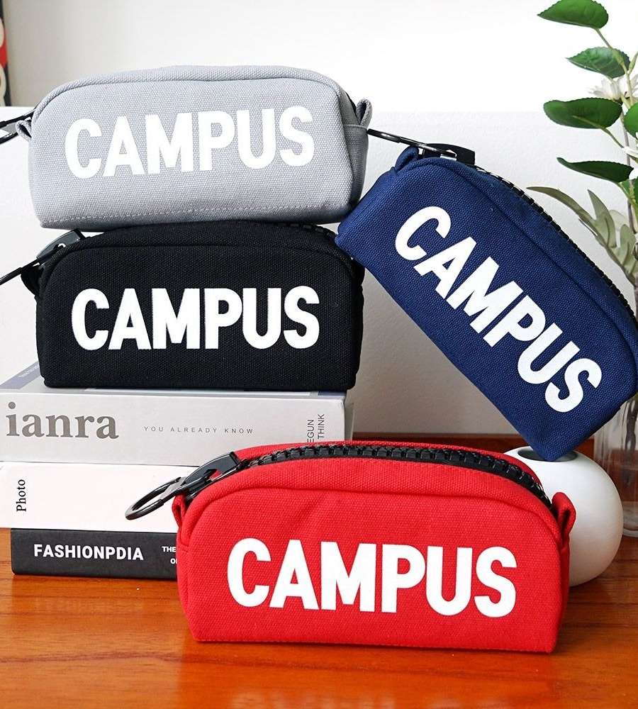 Campus Large Zipper Pencil Case Quilted Pouch