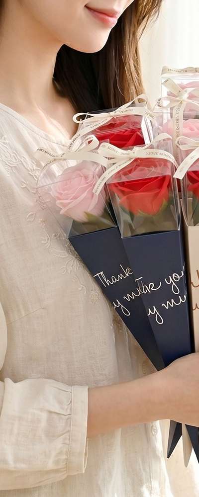 PopoFancy Large Thank You Soap Rose Single Stem