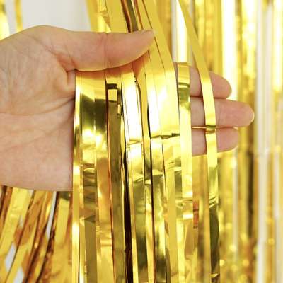 Metallic Party Decoration Fringe Curtain 5-Pack