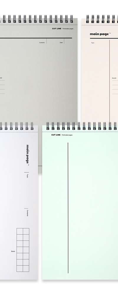 PopoFancy Main Page B5 Perforated Saddle-Stitched Notebook 4-Book Set Grid Dot Cornell Notebook