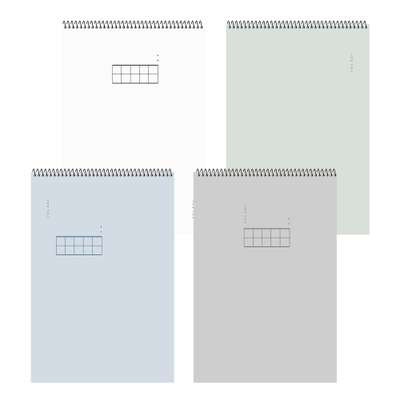 Popofancy Popo Simple 5mm Grid Top-Spiral Notebook 10-Pack New Semester Spring Notebook