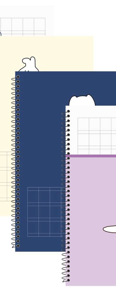 Boba Chinese Character Spring Notebook Set of 10 - Kanji Chinese Japanese Character Practice Workbook