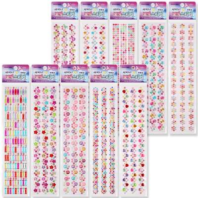 PopoFancy Shiny Jewel Sticker 10 Types Deco Decoration Sticker
