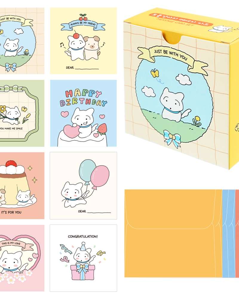 PopoFancy Soft Puppy Card and Envelope Set 24 Pieces Friends Love Thank You Letters