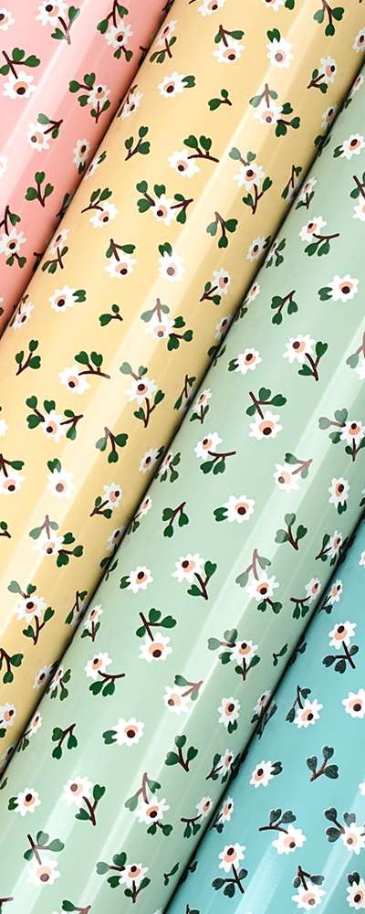Popofancy Small Flower Deposition Roll Wrapping Paper