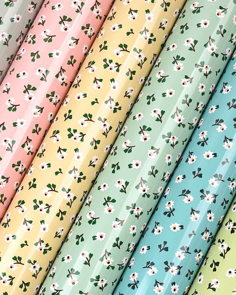 Popofancy Small Flower Deposition Roll Wrapping Paper
