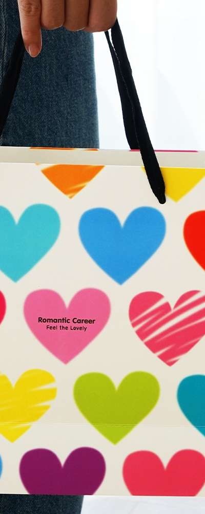 Popofancy Heart Paper Shopping Bag 10-Pack Thank You Gift Bags
