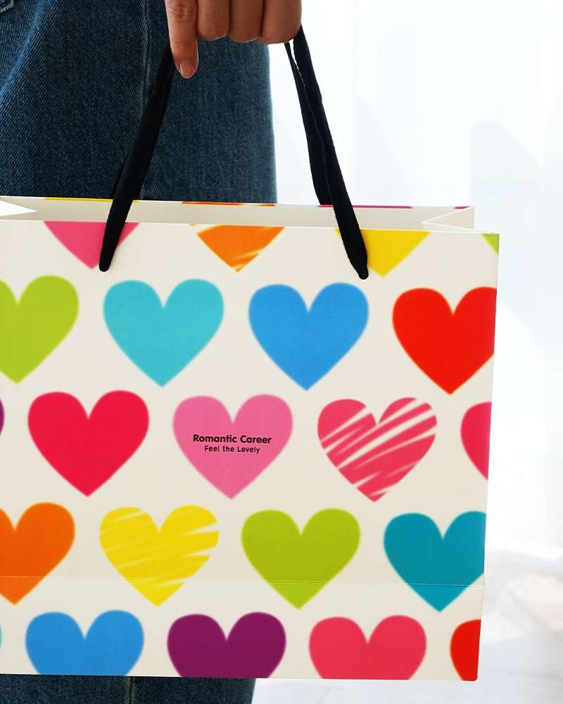 Popofancy Heart Paper Shopping Bag 10-Pack Thank You Gift Bags