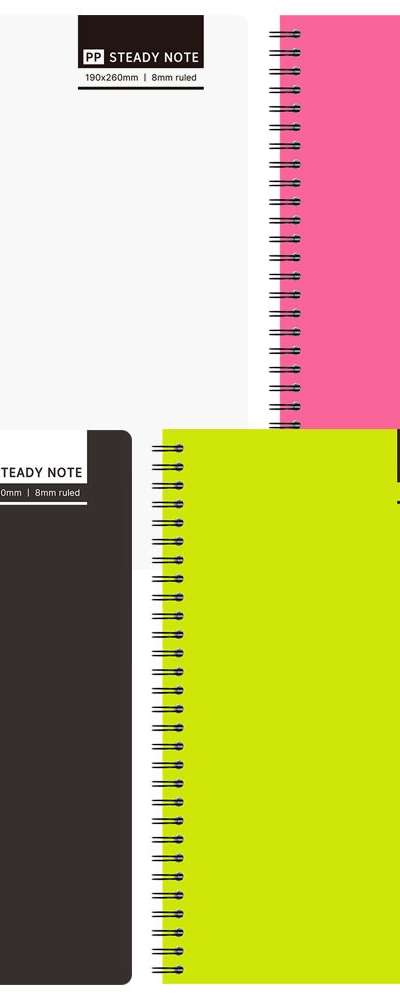 PopoFancy Top Simple Color PP Notebook Spring Ruled Notebook