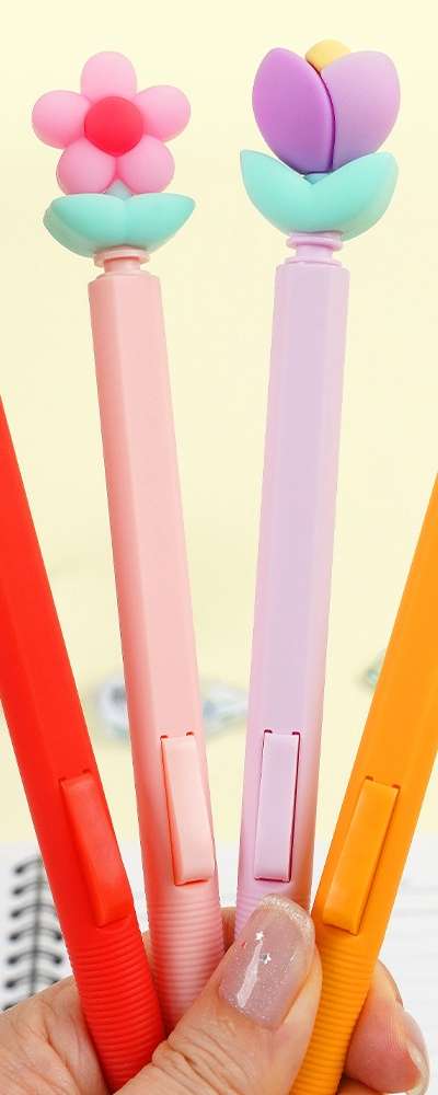 Popofancy Flower Knock Mechanical Pencil 0.5mm 4-Piece Set