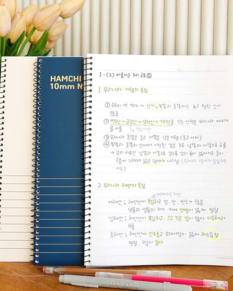 Hamster Grid Wide Notebook 10mm Spring Notebook 4-Book Set