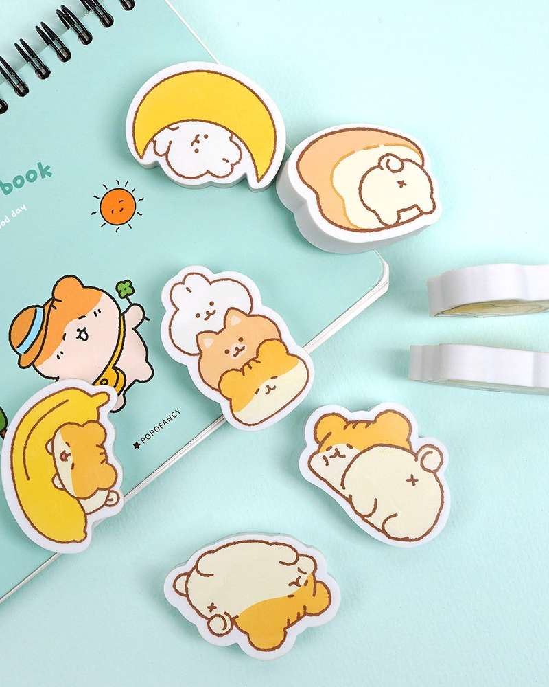 PopoFancy Really Erases Well Ham Chic Friends Character Eraser 8-Pack