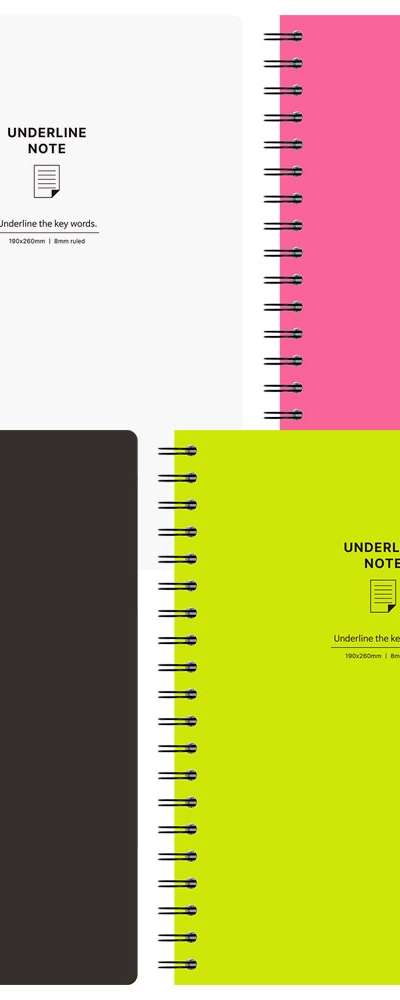 PopoFancy Underline Simple Color PP Notebook