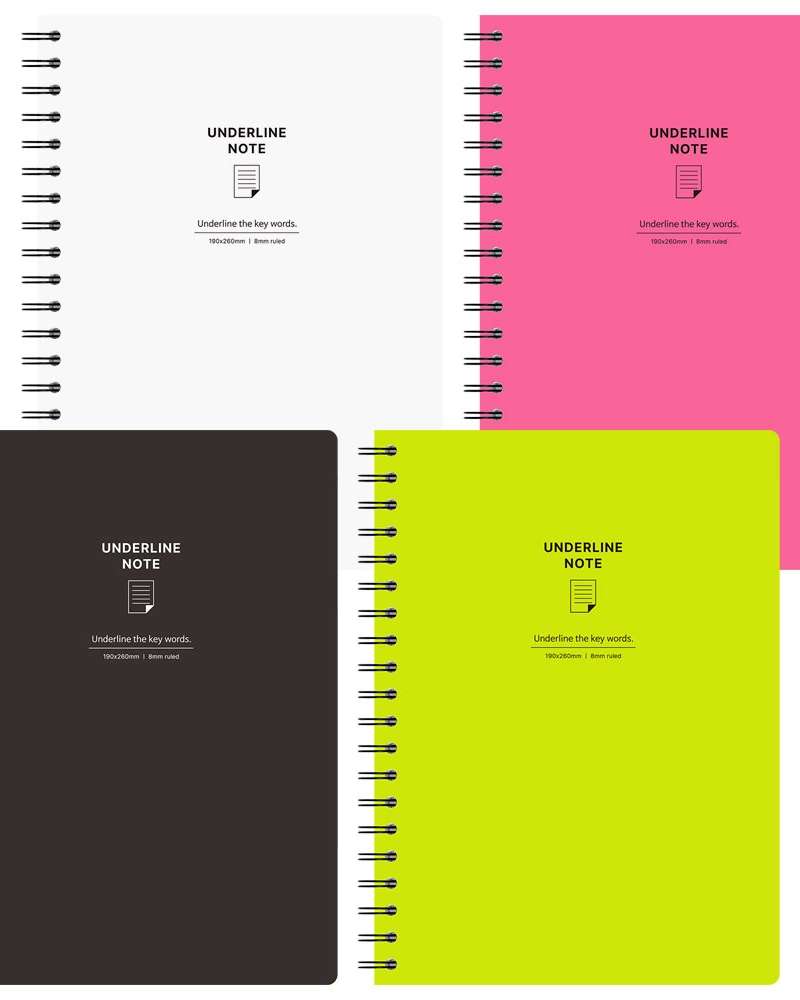 PopoFancy Underline Simple Color PP Notebook