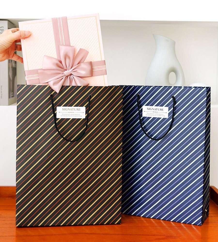 Popo Fancy Signature Paper Shopping Bag Large Set of 5