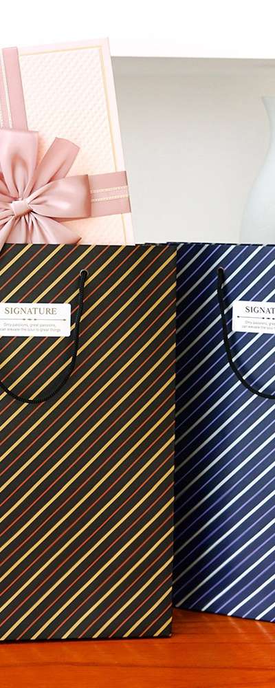 Popo Fancy Signature Paper Shopping Bag Large Set of 5