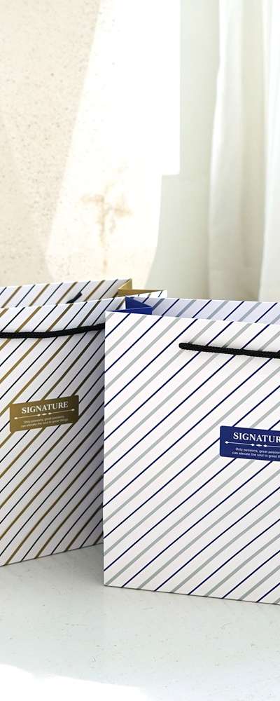 PopoFancy Signature Paper Shopping Bag Medium 5-Pack