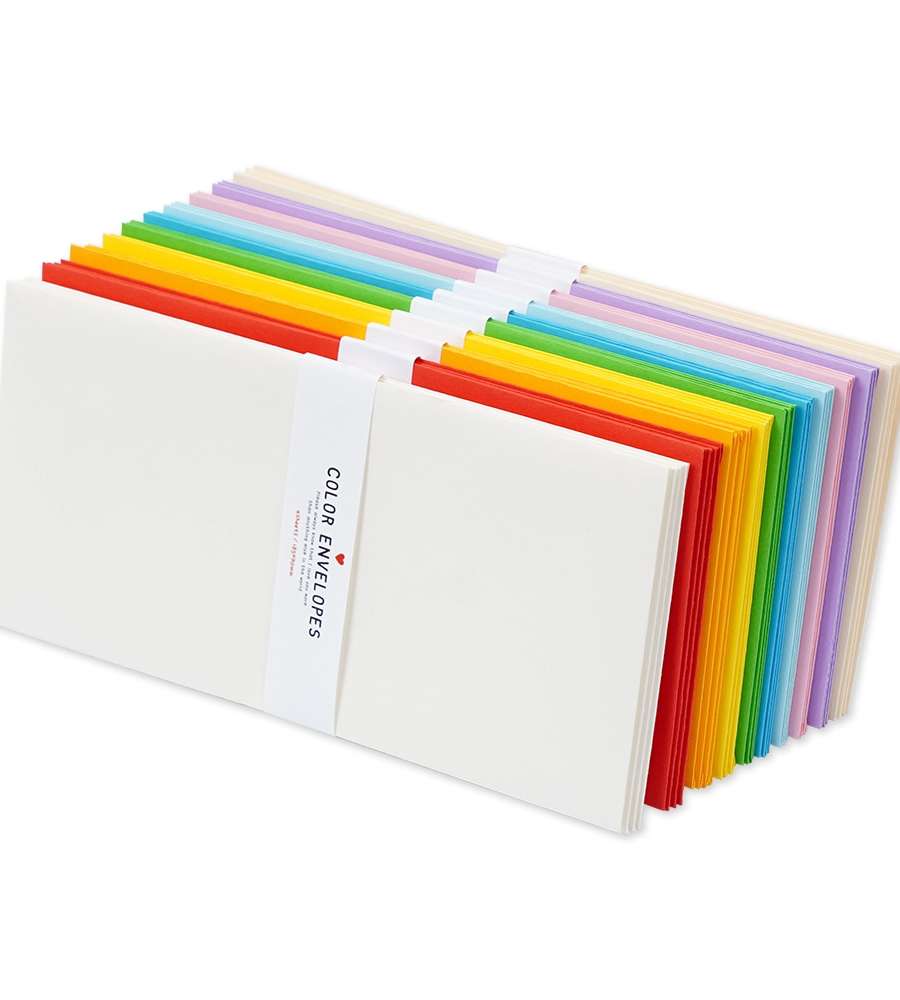 PopoFancy Color Plain Envelopes Mixed 40 Sheets