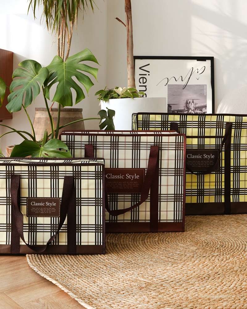 Popofancy Check Tarpaulin Bag Large/Medium/Small