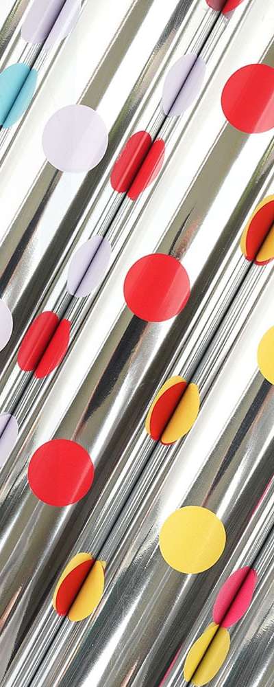 Popofancy Big Dot Vinyl Laminated Roll Wrapping Paper