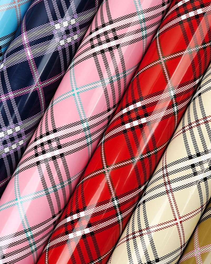 Popo Fancy Check Vinyl Laminated Roll Wrapping Paper