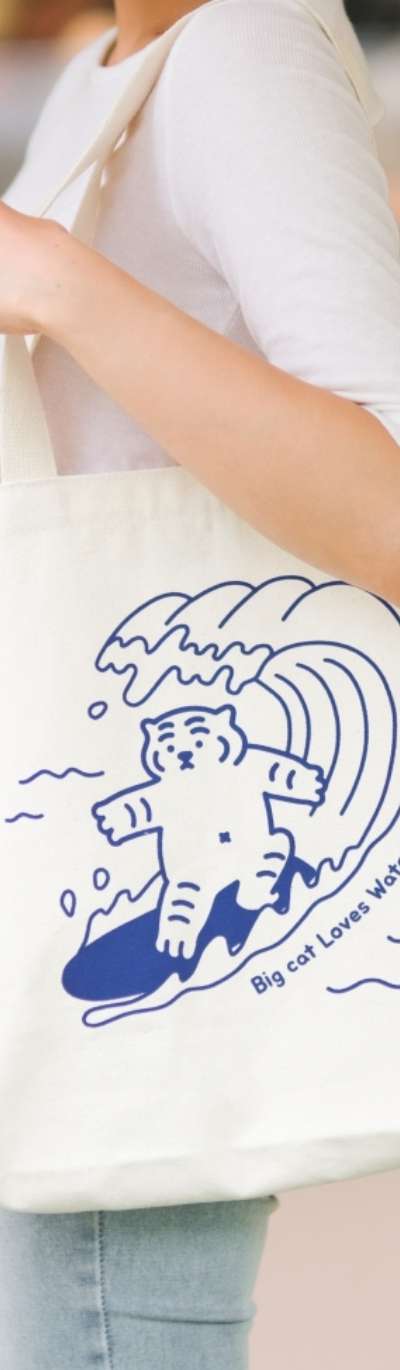 Unemployed Tiger Surfing Tiger Big Eco Bag