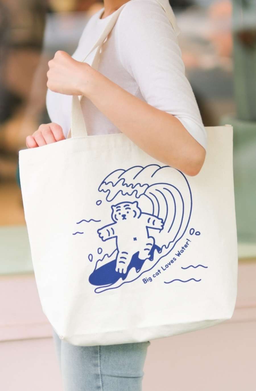 Unemployed Tiger Surfing Tiger Big Eco Bag