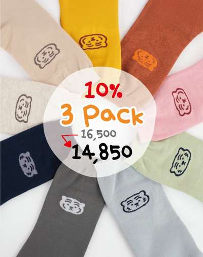 [2+1] Music Tiger Ddungrangi Daily Color Socks 9 Types