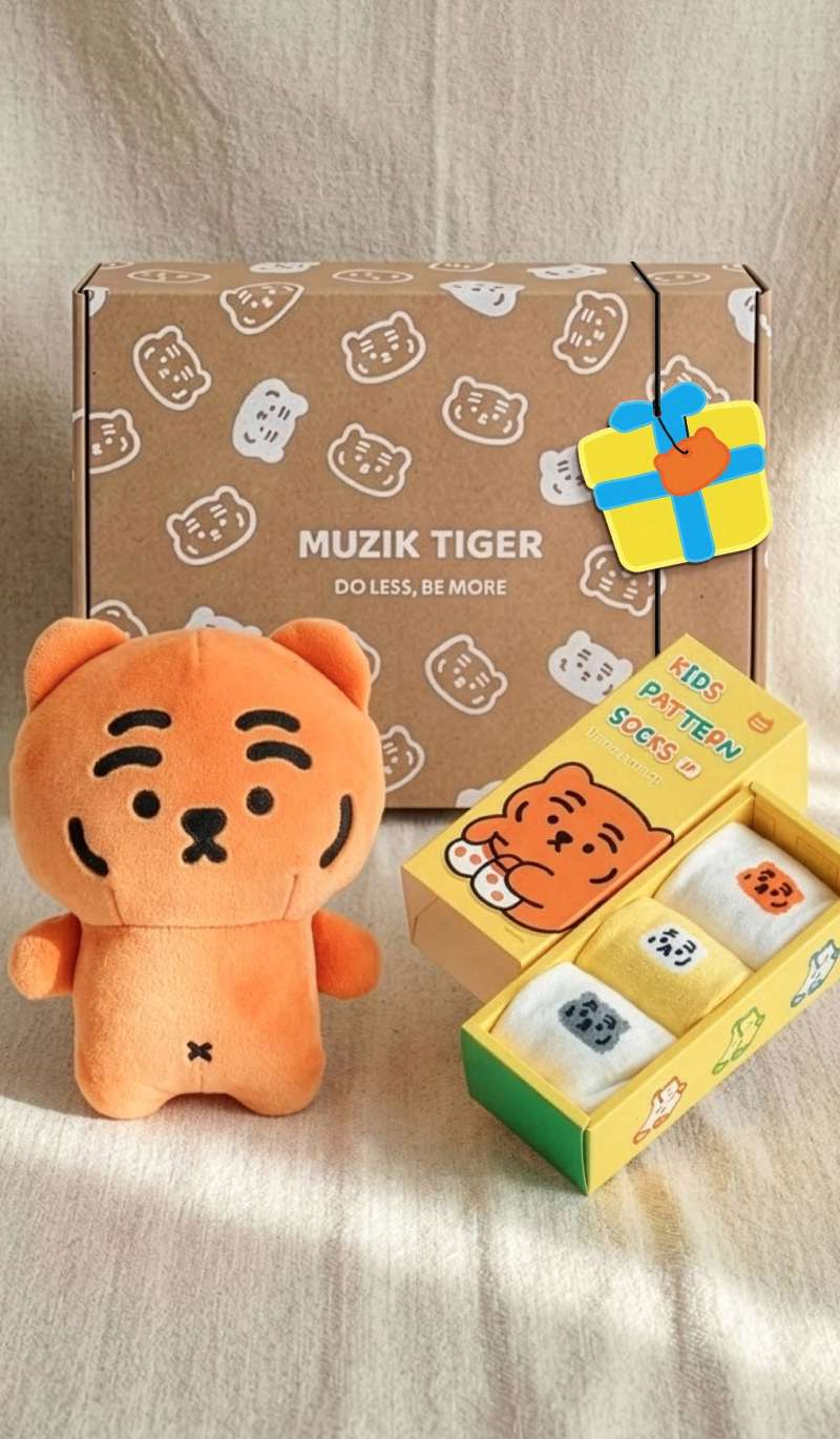 Kids Buddy Gift Set (Plush Doll + Kids Socks 3-Pack)