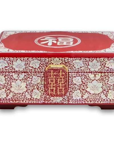 囍 高級漆塗り螺鈿 結婚嫁入り道具箱